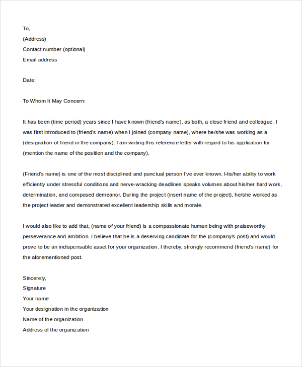 FREE 10+ Personal Letter of Recommendation Samples, PDF, MS Word ...