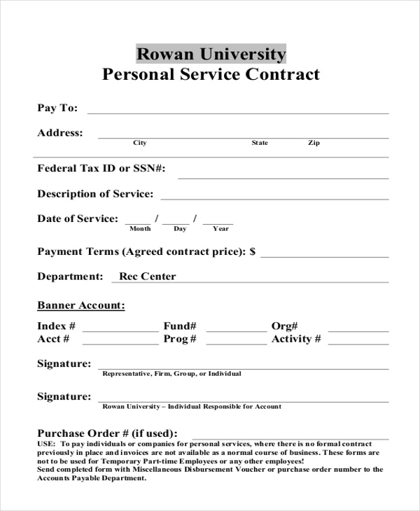 personal service contract