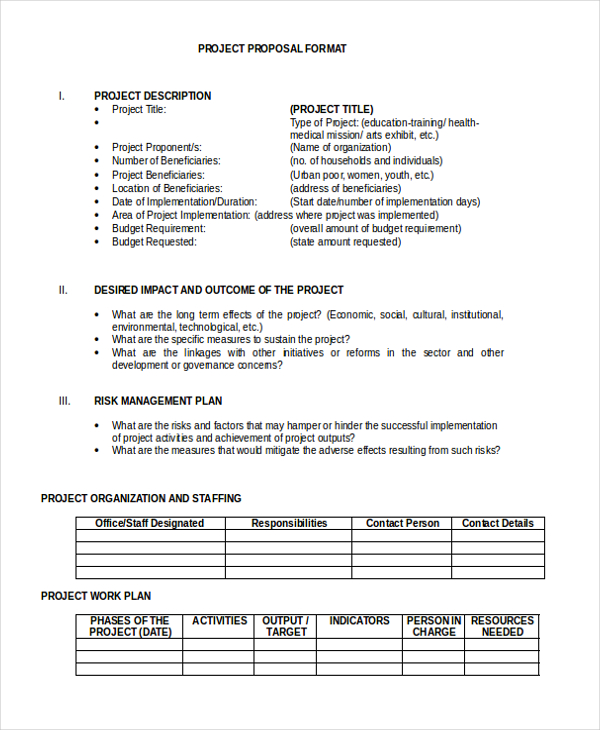 FREE 12+ Sample Project Proposal Forms in PDF | MS Word | Excel