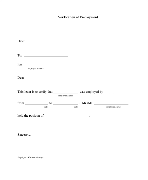 notarized employment verification letter template