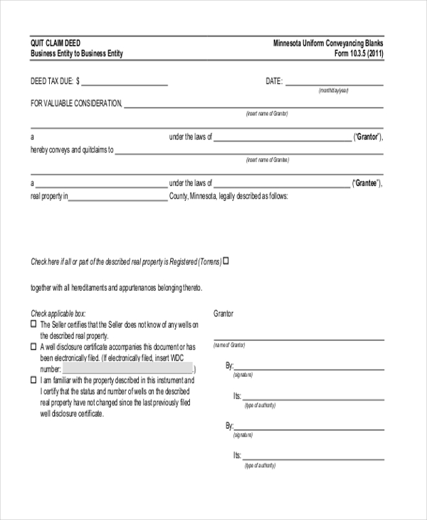 FREE 9 Sample Quick Claim Deed Forms In PDF MS Word
