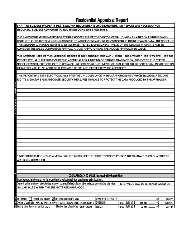 FREE 7+ Sample Home Appraisal Forms in PDF