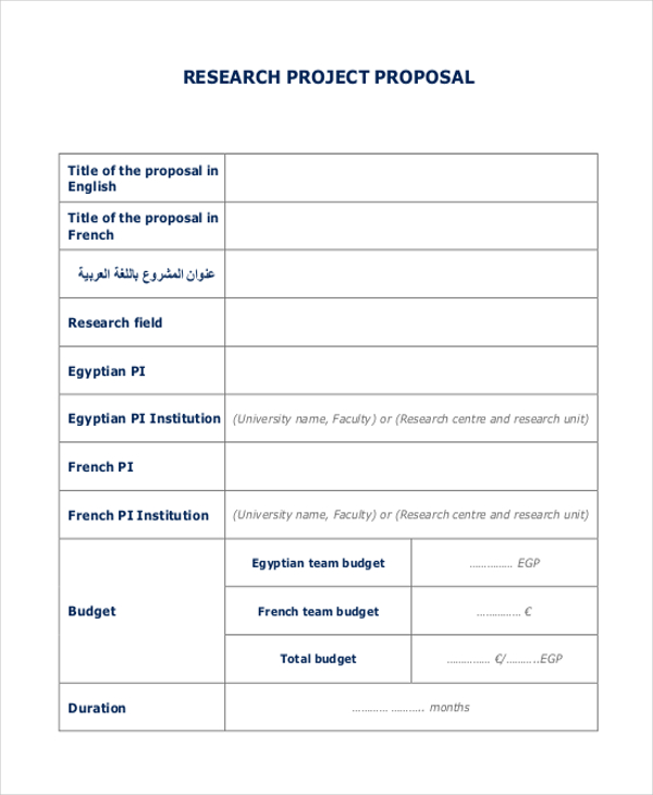 research project proposal