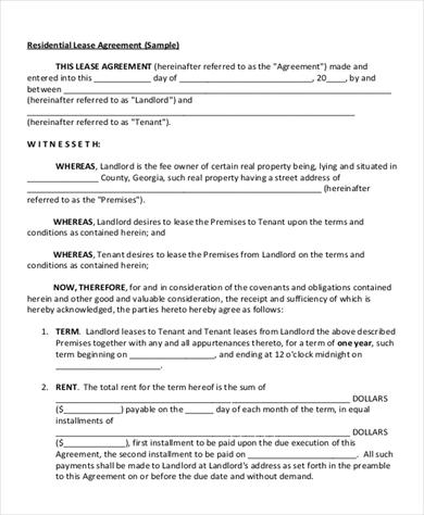 FREE 11+ Sample Lease Agreement Forms in PDF | MS Word