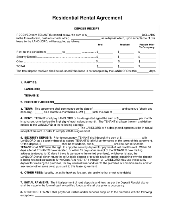 residential rental agreement1
