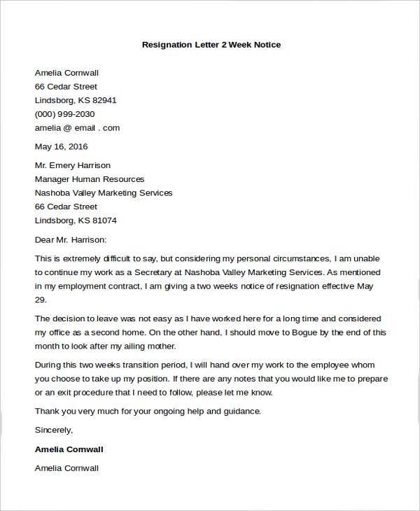 FREE 10+ Letters of Resignation Samples, MS Word, PDF, Google Docs