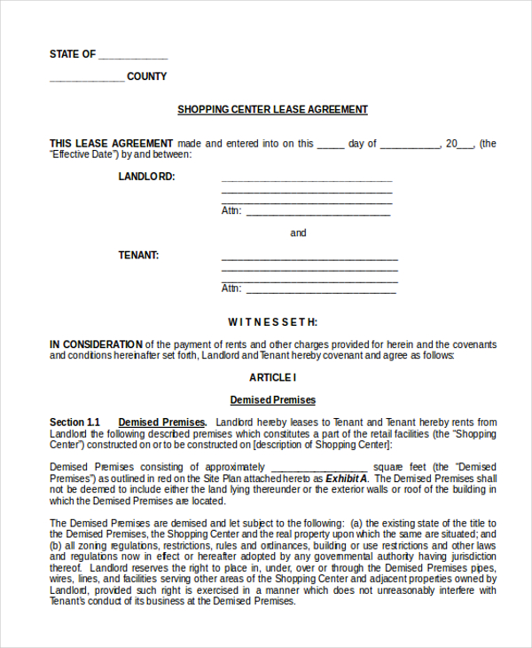 FREE 9+ Lease Agreement Form Samples in PDF | MS Word