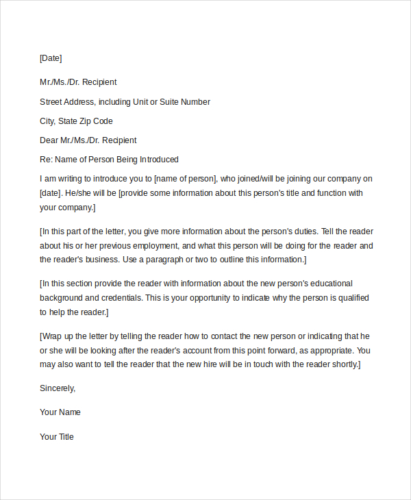 sample of business letter