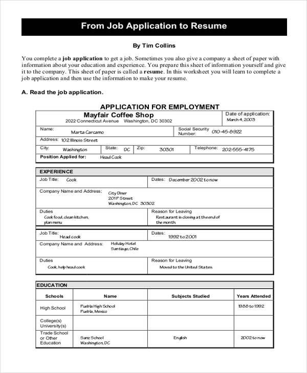 FREE 8+ Sample Job Application Forms in Sample | Example ...