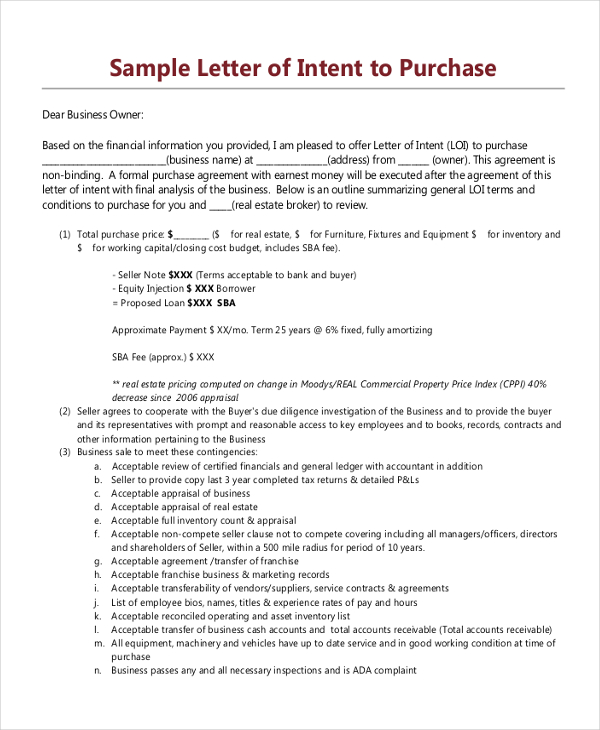 Letter Of Intent Template from images.sampleforms.com