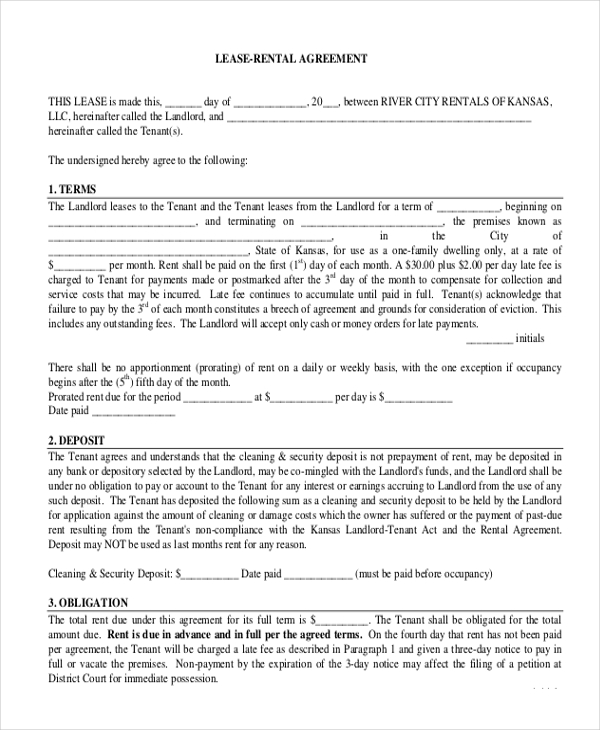 FREE 11+ Sample Lease Agreement Forms in PDF | MS Word