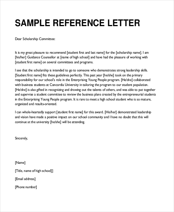 Recommendation Letter Sample For Student From Teacher