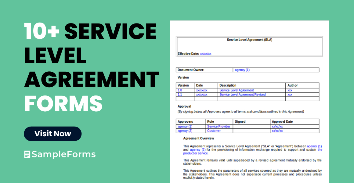 Free 10 Sample Service Level Agreement Forms In Pdf Ms Word 