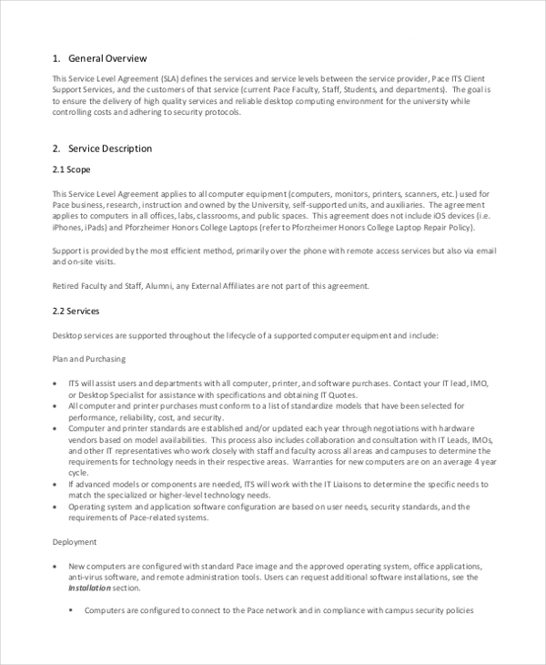 FREE 13+ Service Level Agreement Form Samples, PDF, MS Word, Google Docs