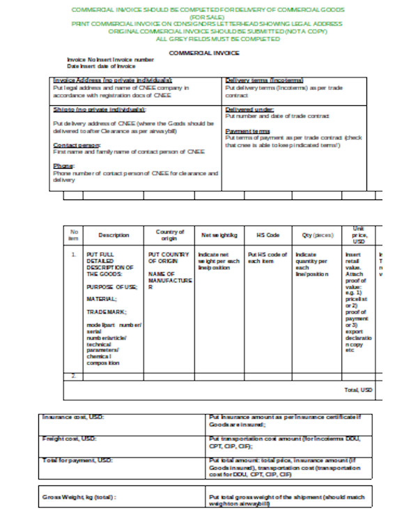 simple blank invoice form
