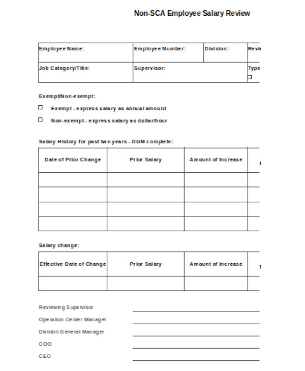 Free 11 Sample Employee Review Forms In Pdf Ms Word Excel 5922