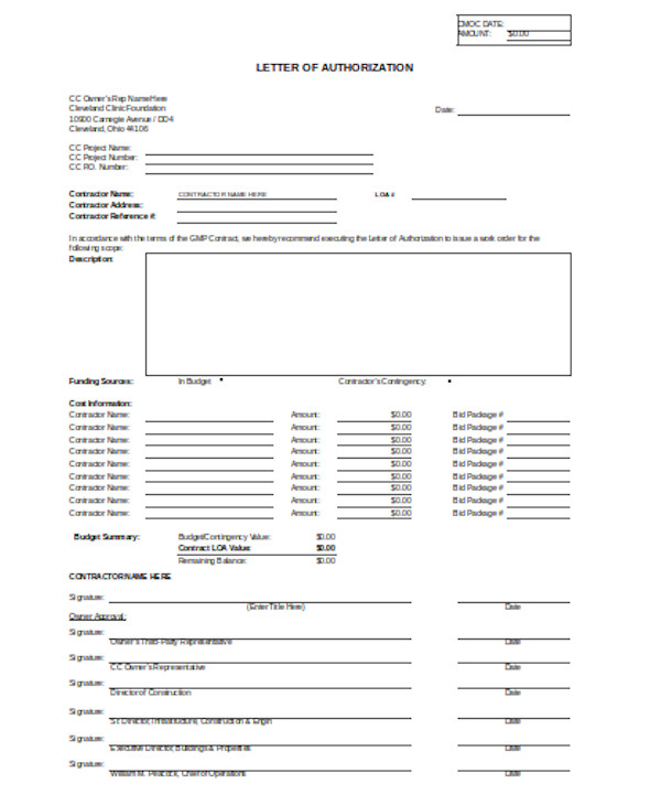 FREE 14+ Letter of Authorization Samples, PDF, MS Word, Google Docs, Excel