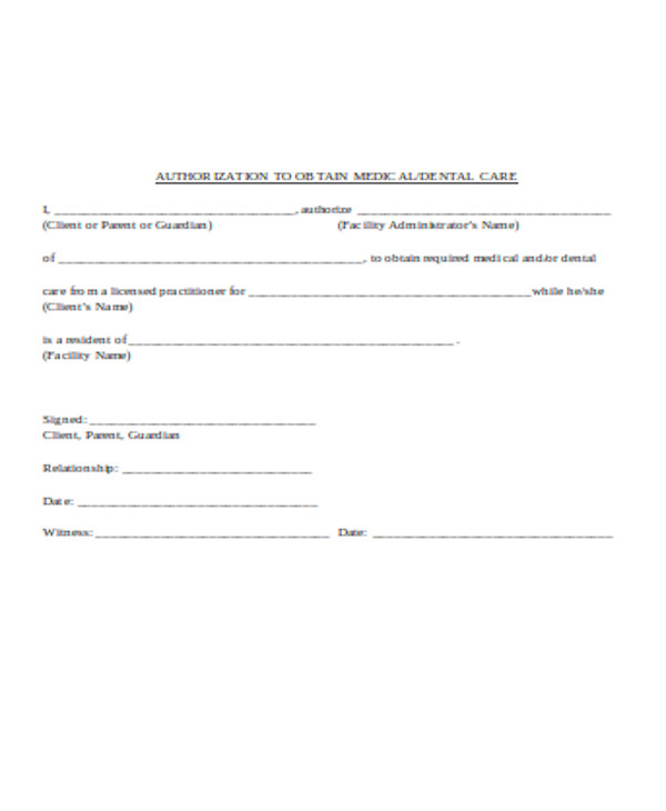 simple medical authorization form