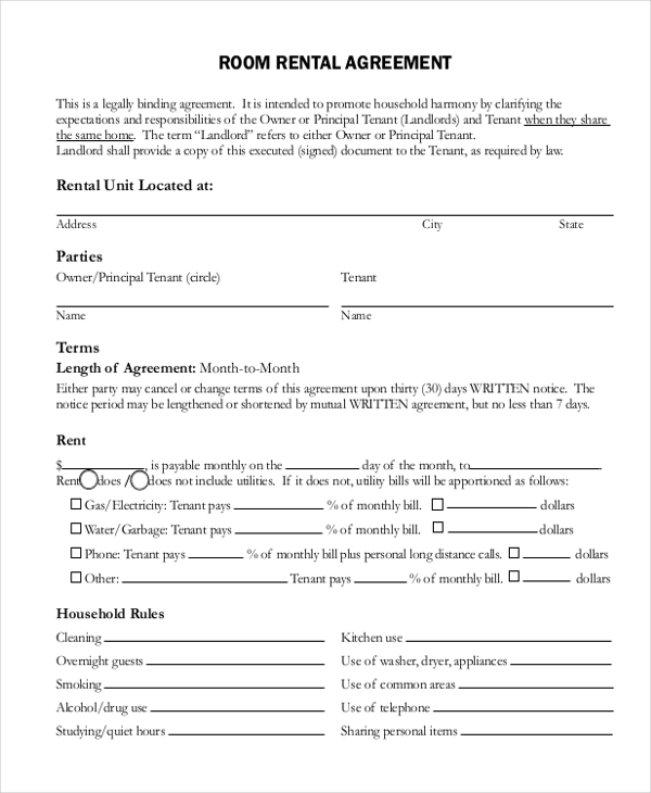 FREE 13 Simple Rental Agreement Forms In PDF MS Word