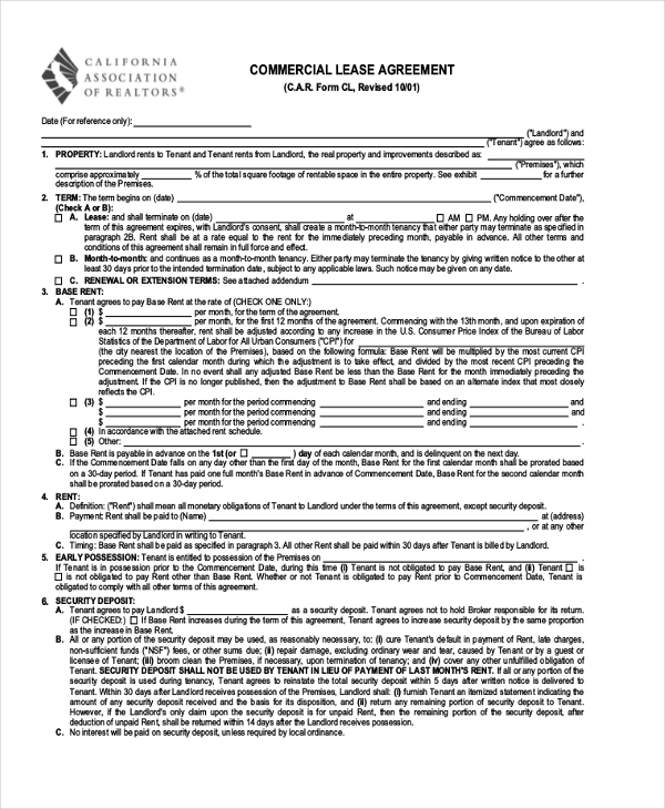 standard commercial lease agreement1
