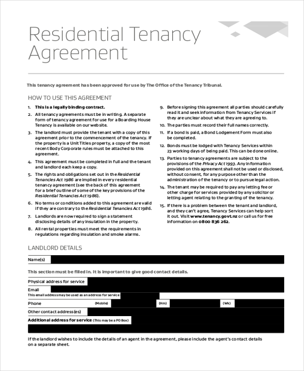standard rental lease agreement