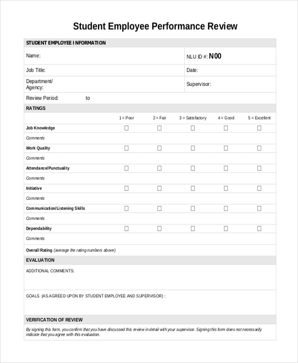 student employee performance review1