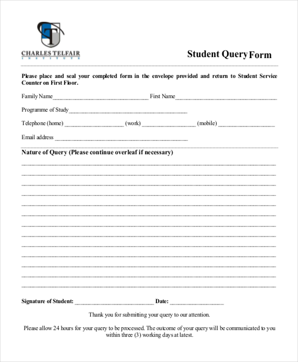 student query form1