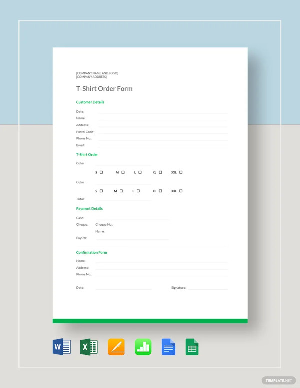 t shirt order form template1