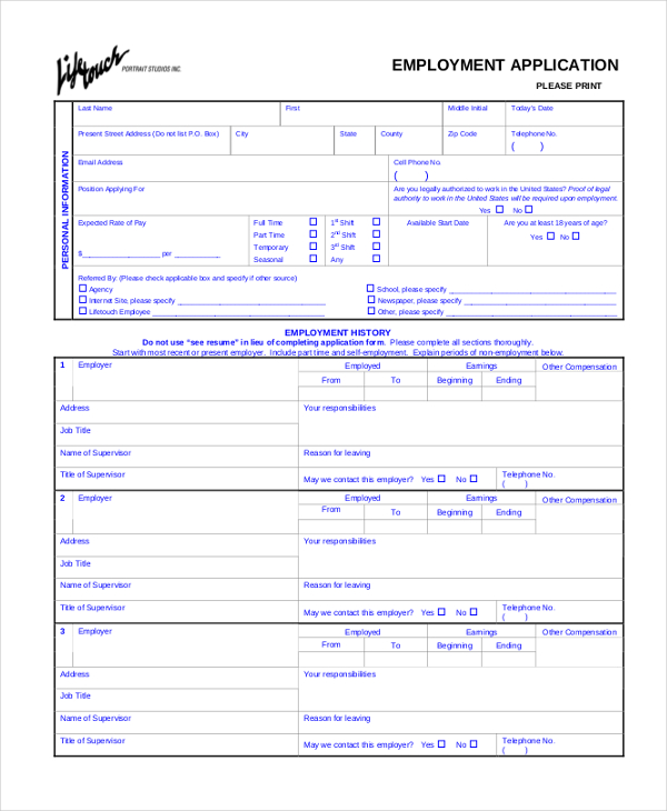 Free 9 Sample Target Application Forms In Pdf Ms Word 6236