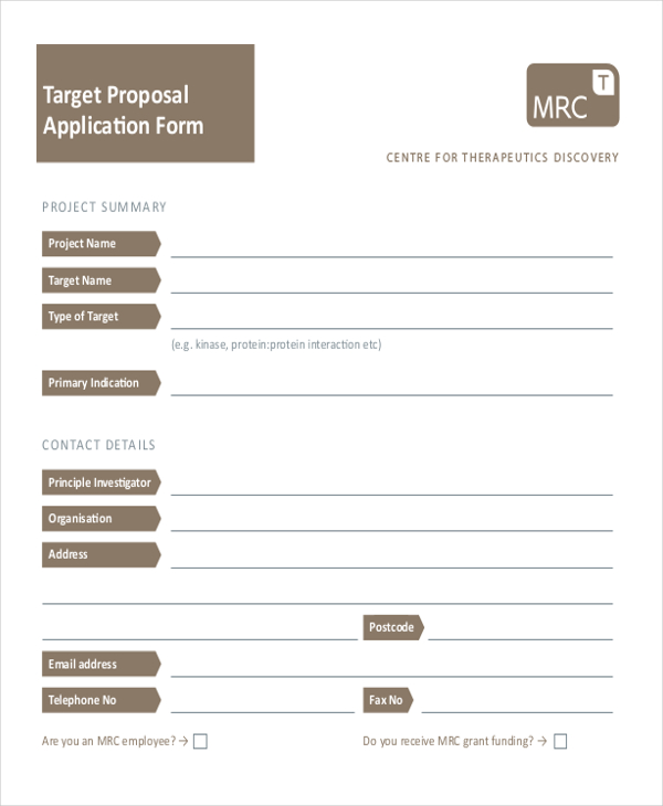 Free 9 Sample Target Application Forms In Pdf Ms Word 5959
