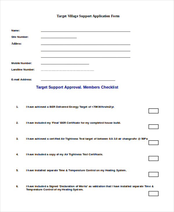 Free 9 Sample Target Application Forms In Pdf Ms Word 3968