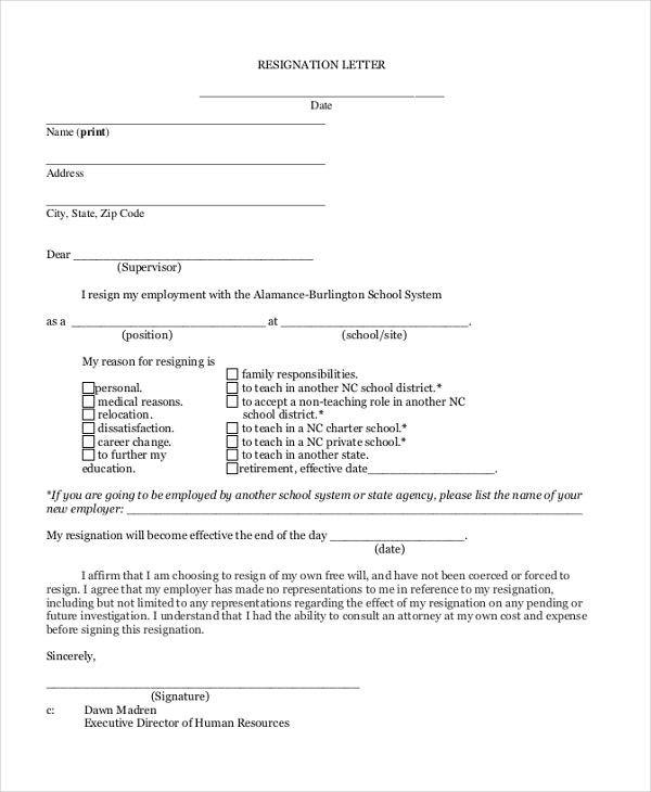 Sample Immediate Resignation Letter For Personal Reasons from images.sampleforms.com