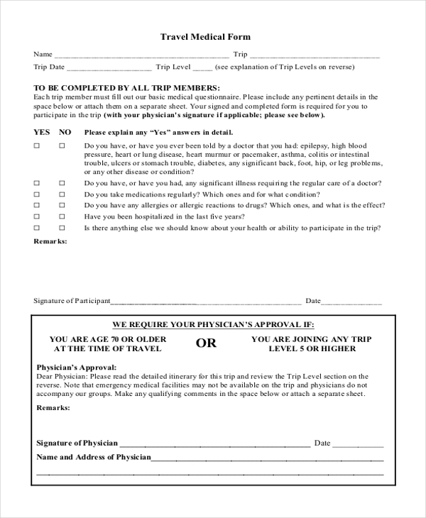 FREE 21+ Sample Travel Forms in PDF MS Word Excel