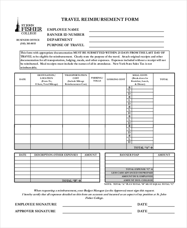 FREE 21+ Sample Travel Forms in PDF | MS Word | Excel