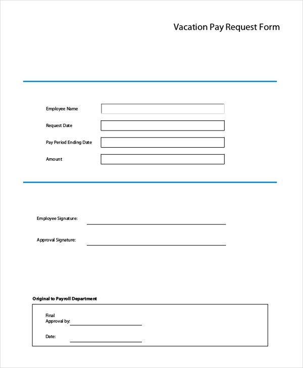 FREE 12+ Sample Vacation Request Forms in PDF MS Word Excel