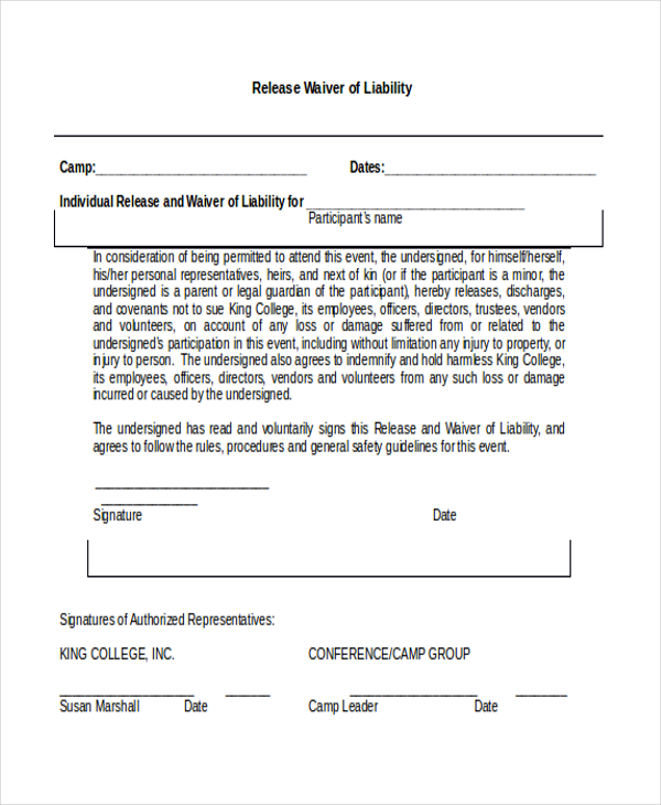 waiver of liability release form1