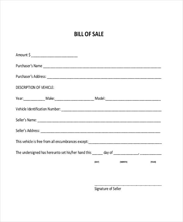 Alabama Vehicle Bill Of Sale Template 1972