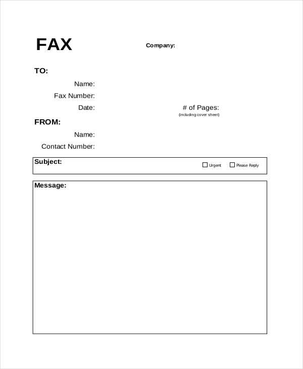 what goes on a cover letter for a fax