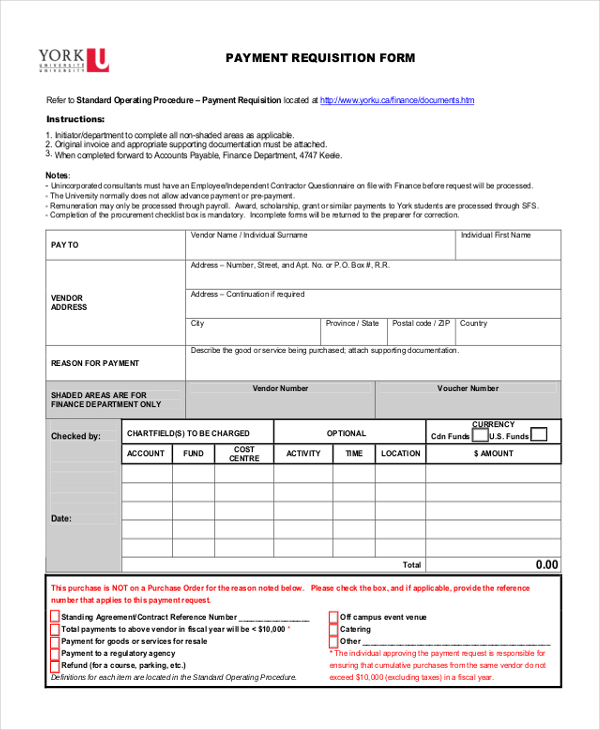 requisition for payment form