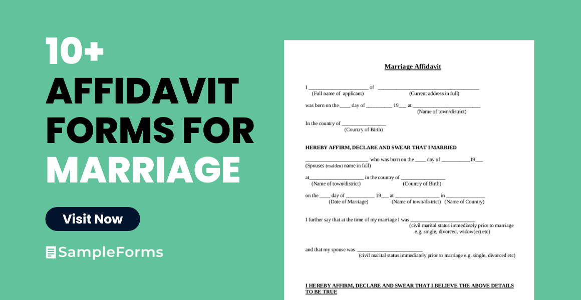 affidavit forms for marriage form