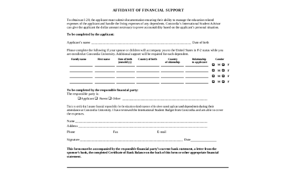 Affidavit Of Support Sample Letter For Immigration from images.sampleforms.com