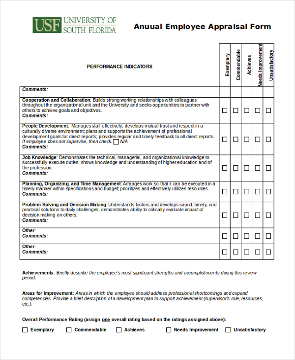 FREE 12+ Annual Appraisal Form Samples, PDF, MS Word, Google Docs