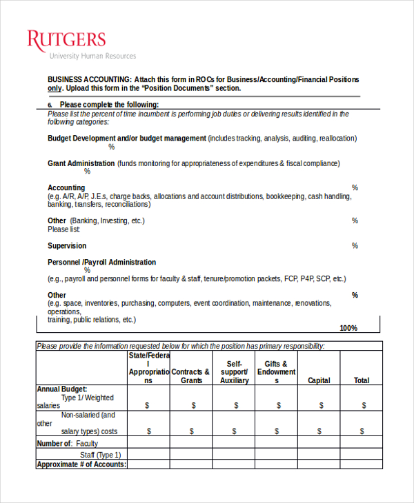 basic business accounting form