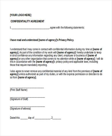 Sample Confidentiality Agreement Form - 9+ Free Documents in Doc, PDF