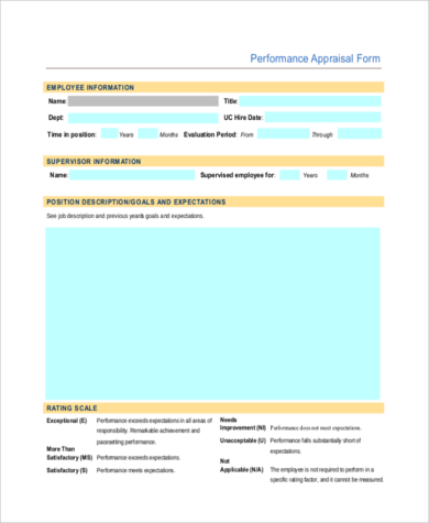 basic performance appraisal form