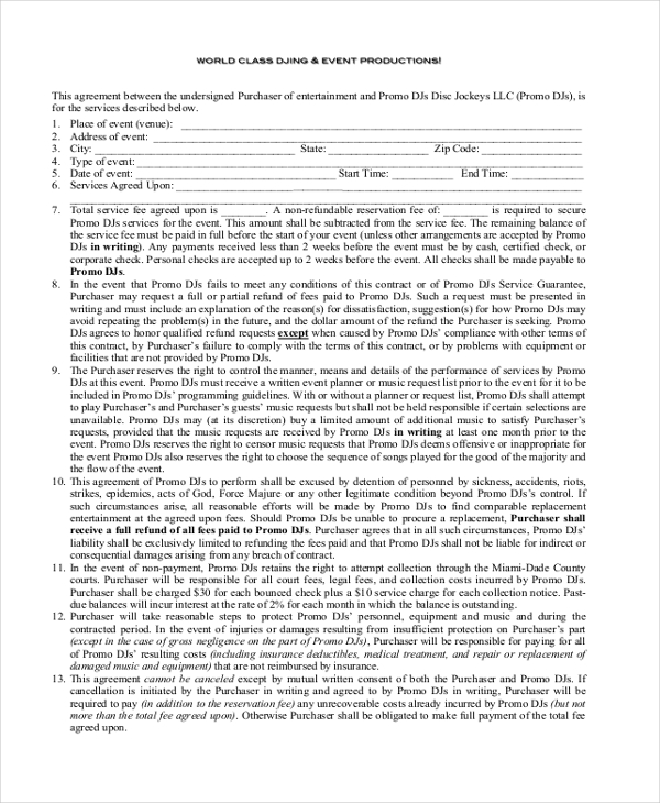 free-7-sample-dj-contract-forms-in-pdf-ms-word