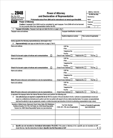 blank power of attorney form free
