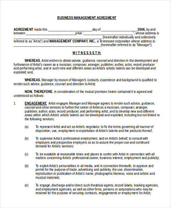 business management agreement form1