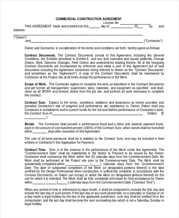 FREE 10+ Commercial Agreement Form Samples in PDF MS Word