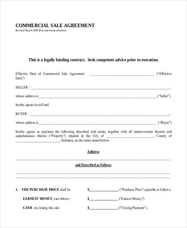commercial sale agreement3